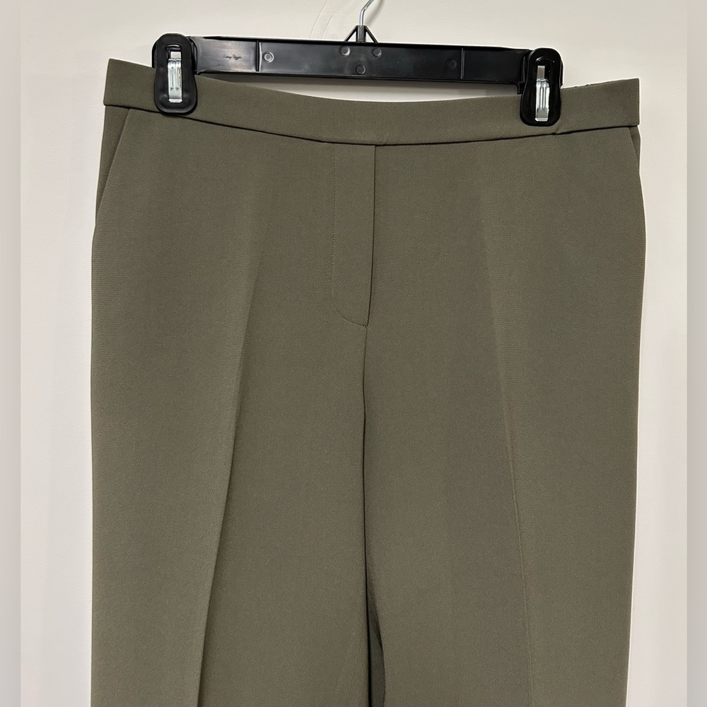 Theory Treeca Pull-On Crepe Trousers In Olive Gre… - image 5
